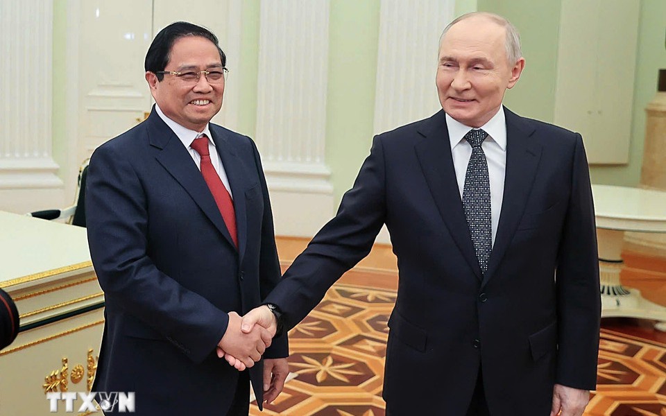 Những hình ảnh Thủ tướng Phạm Minh Chính hội kiến Tổng thống Nga Vladimir Putin