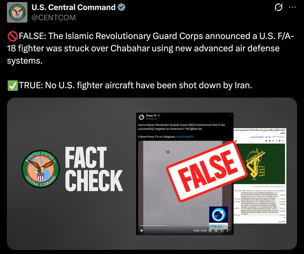 VIDEO: Iran tuyên bố bắn trúng tiêm kích F-18 của Mỹ, Washington bác bỏ - Ảnh 2.