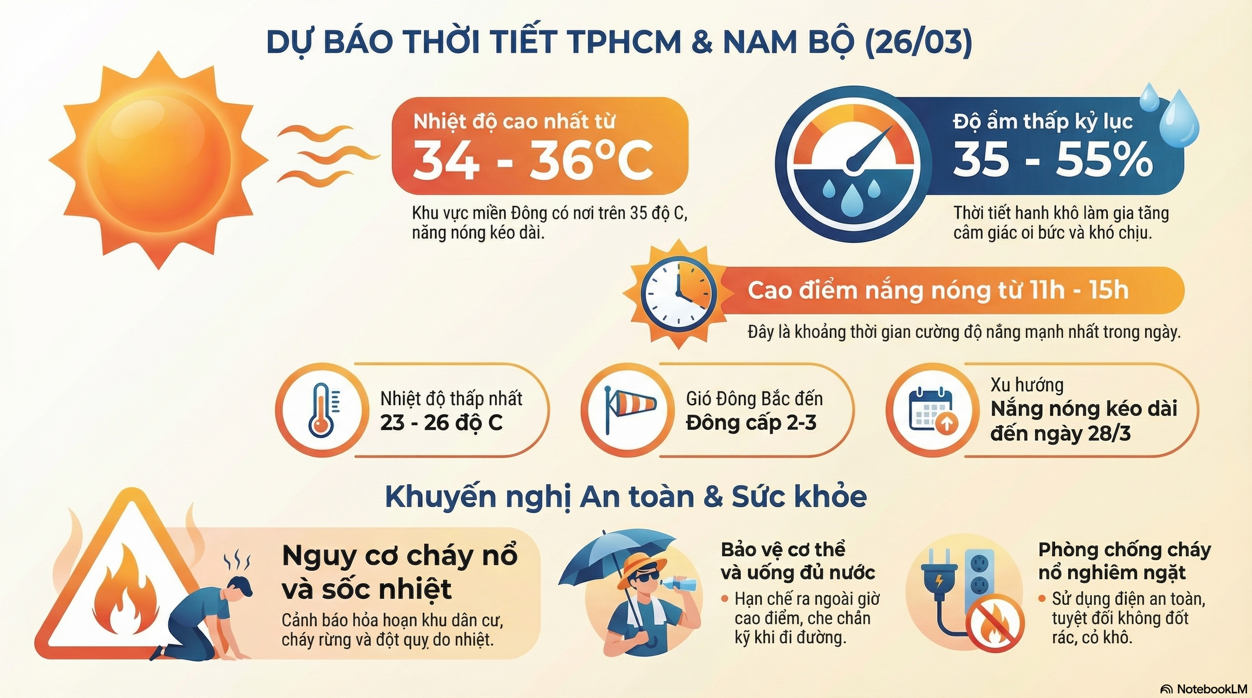 Dự báo thời tiết hôm nay, 26-3: TPHCM và Nam Bộ nắng nóng kéo dài - Ảnh 1.