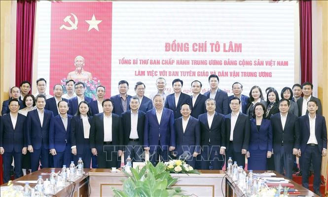 Tổng B&iacute; thư T&ocirc; L&acirc;m: Kết quả c&ocirc;ng t&aacute;c tư tưởng phải l&agrave; ti&ecirc;u ch&iacute; đ&aacute;nh gi&aacute;, xếp loại, xem x&eacute;t c&aacute;n bộ  - Ảnh 5.