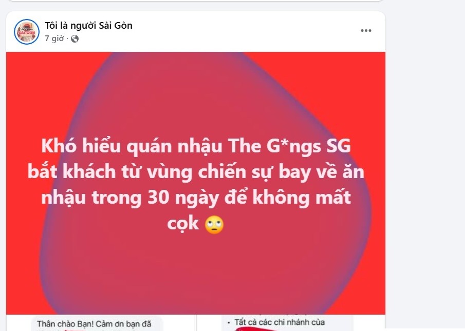 Khách Dubai hủy cọc quán nhậu TPHCM vì chiến sự: Phản hồi gây tranh cãi - Ảnh 3.