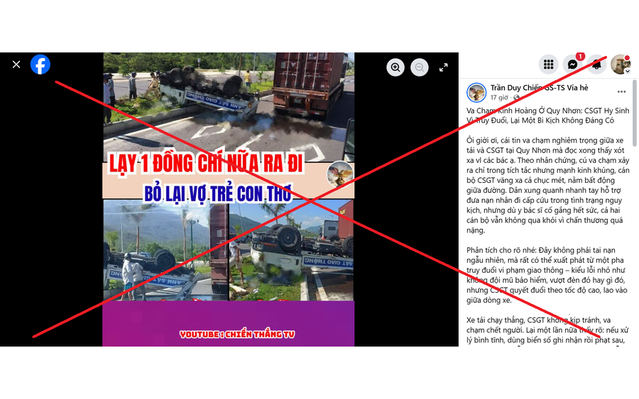 Sự thật phía sau thông tin CSGT “hy sinh khi truy đuổi” đang lan truyền trên mạng