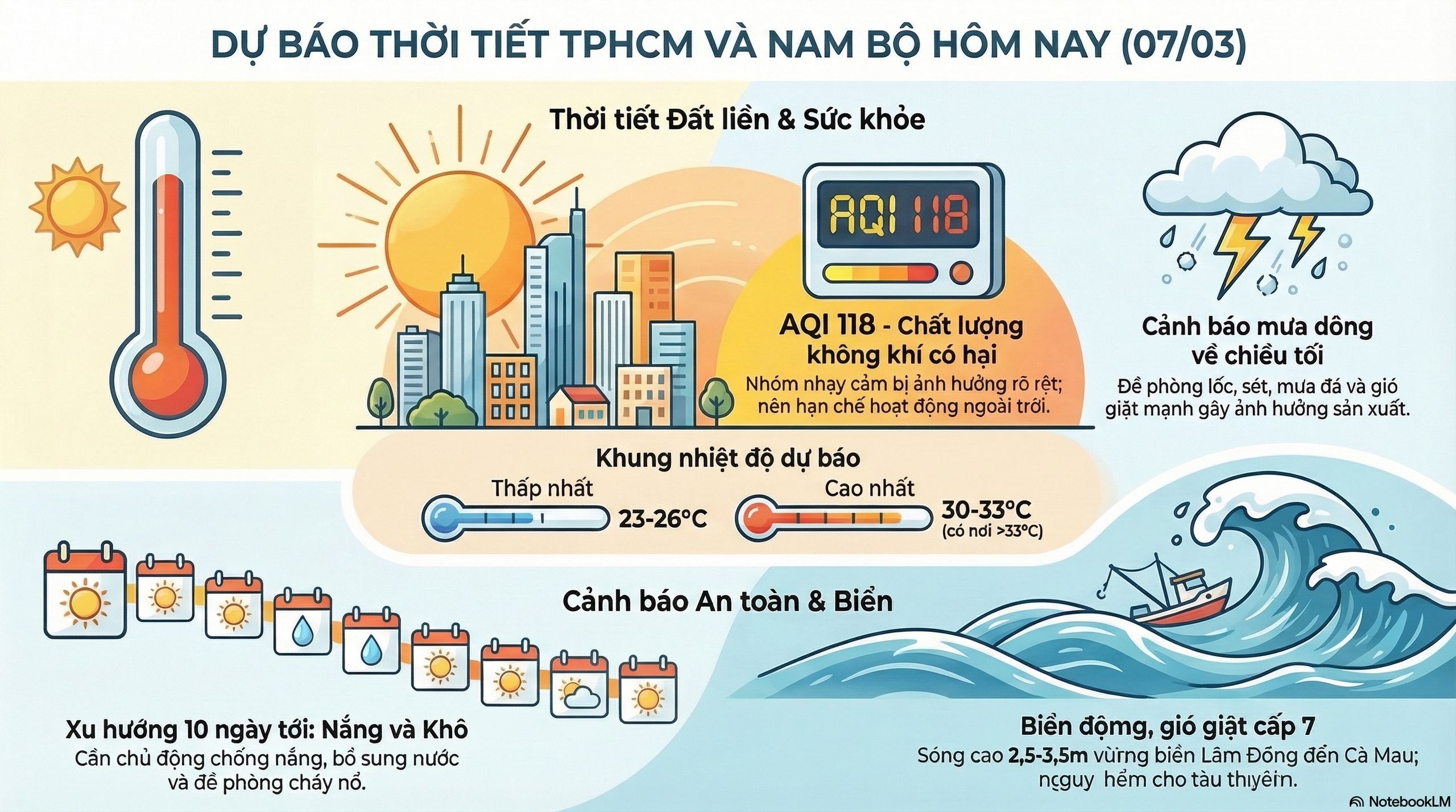 Dự b&aacute;o thời tiết h&ocirc;m nay, 7-3: Nam Bộ chủ yếu c&oacute; nắng, chất lượng kh&ocirc;ng kh&iacute; TPHCM c&oacute; hại - Ảnh 2.