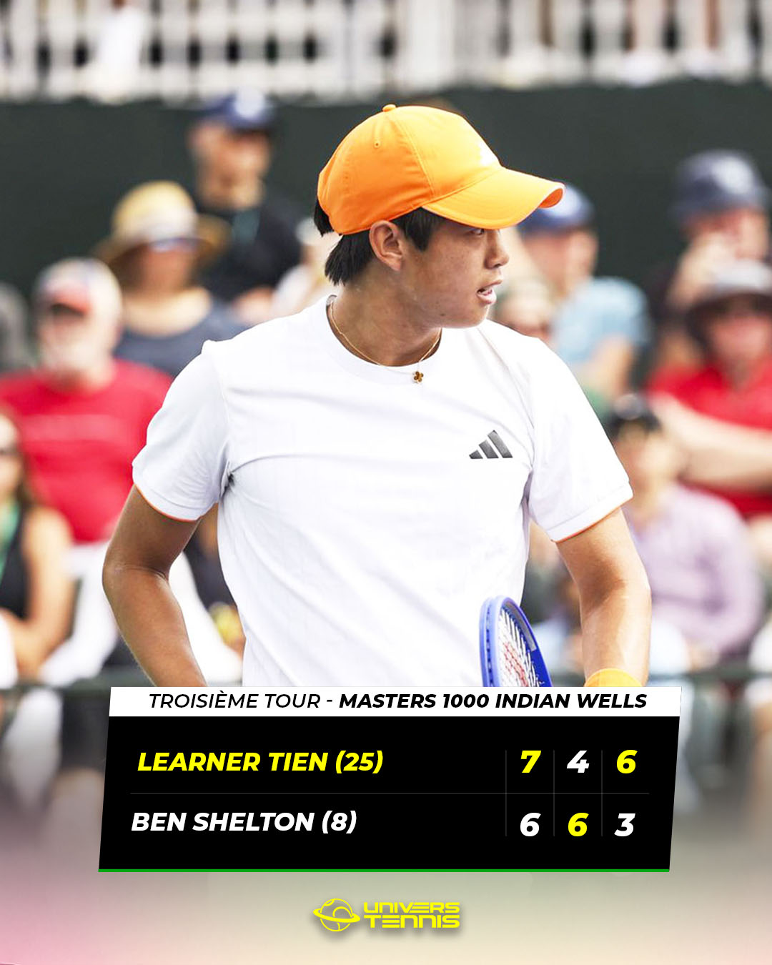Hạ tay vợt top 8 thế giới, Learner Tien tiến vào vòng 4 Indian Wells - Ảnh 1.