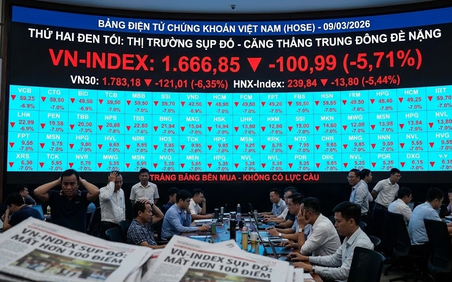 Giá vàng hôm nay 9-3: Vàng lao dốc, dầu vượt 100 USD/thùng - Ảnh 1.