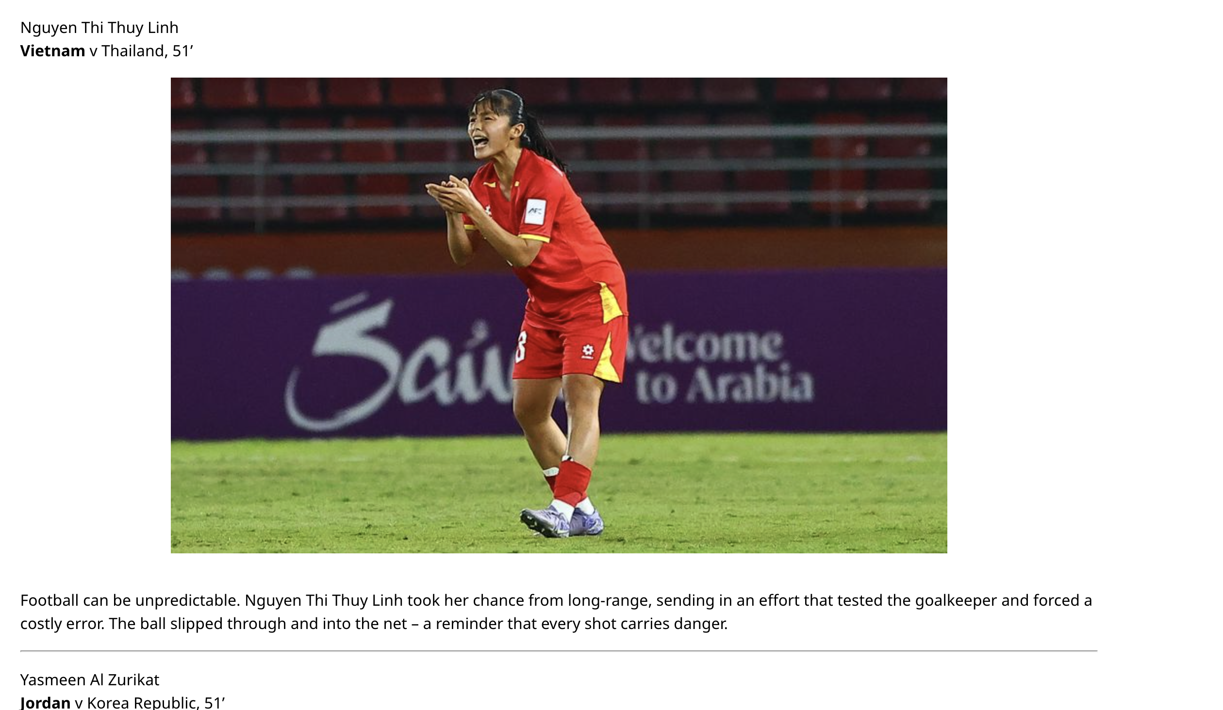 AFC đưa b&agrave;n của nữ cầu thủ TP HCM v&agrave;o danh s&aacute;ch "đẹp nhất" giải ch&acirc;u &Aacute; - Ảnh 1.