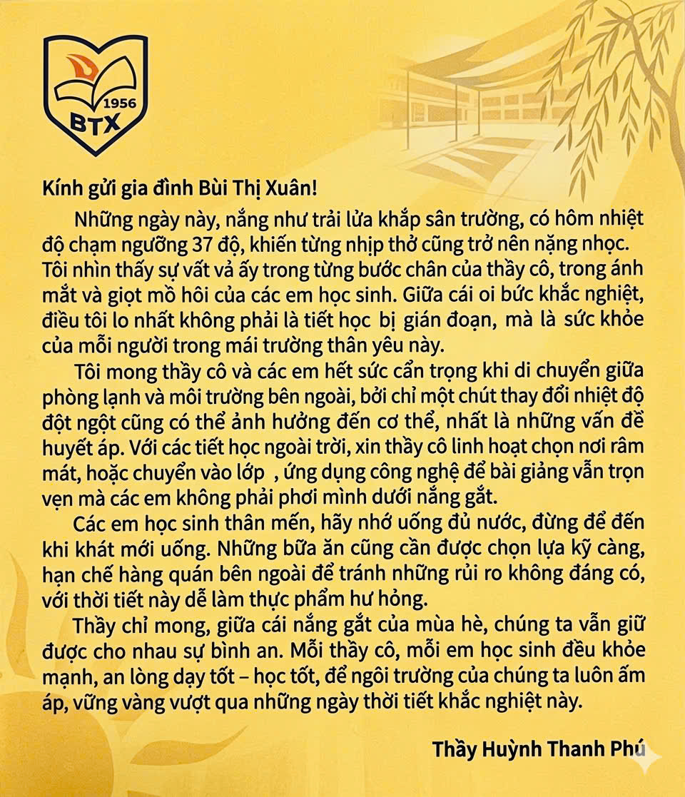 "Nắng như trải lửa khắp sân trường": Những lá thư xúc động từ thầy, cô hiệu trưởng - Ảnh 1.