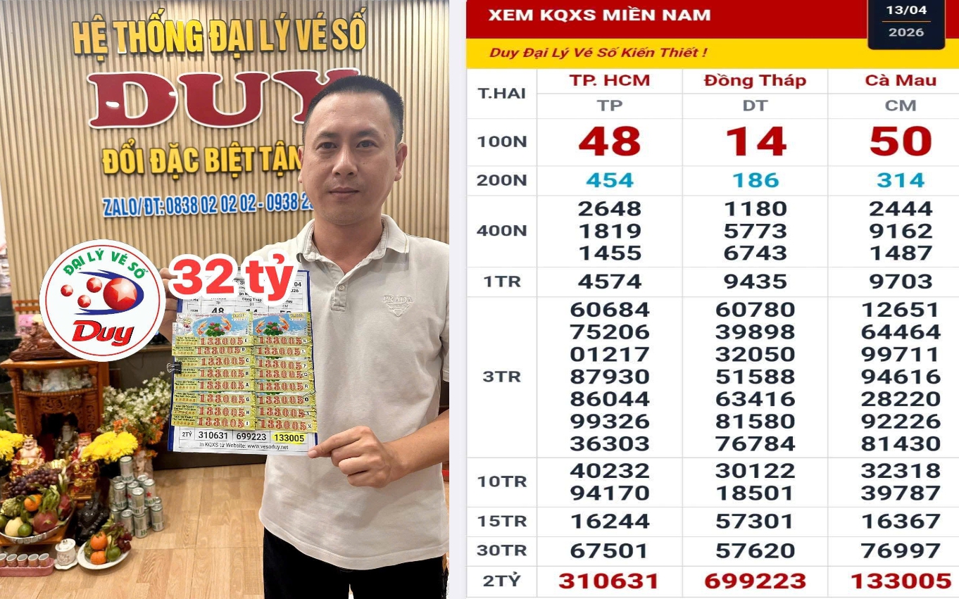 Lộ diện 7 người trúng độc đắc xổ số miền Nam khi mua vé online ngày 13-4