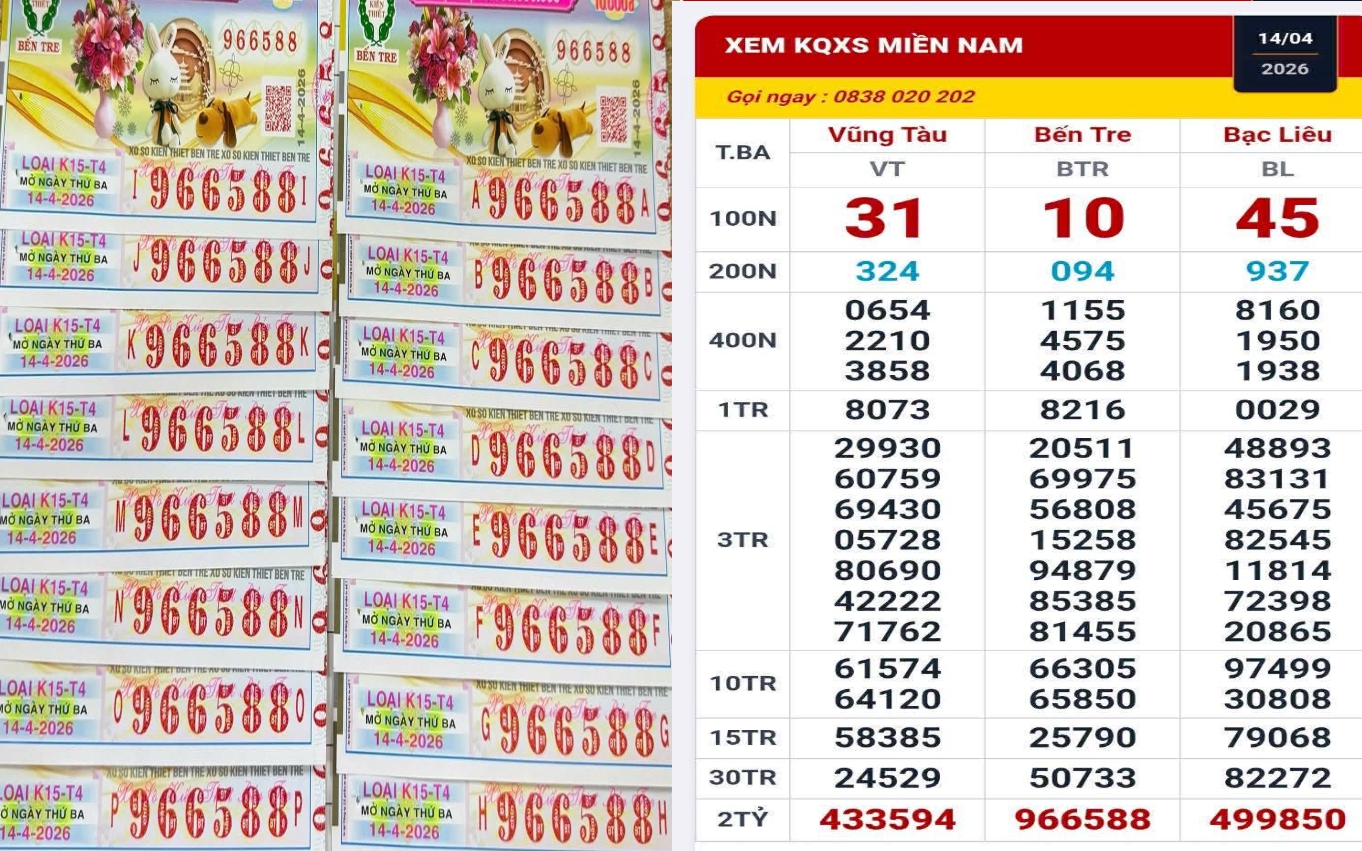 Sáng 15-4, xuất hiện 160 vé xổ số miền Nam trúng độc đắc và an ủi