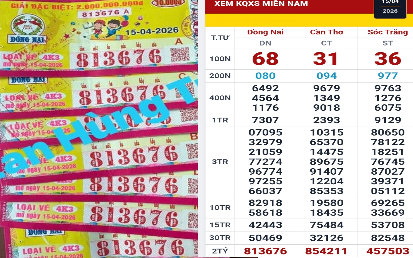 Chiều 16-4, nhiều người ở TPHCM, Tây Ninh và An Giang trúng xổ số miền Nam
