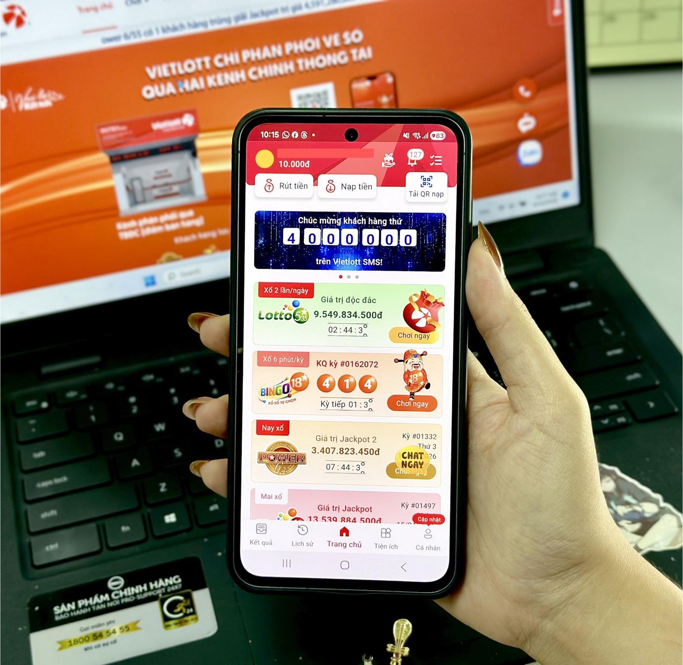 Bắt nhịp kh&ocirc;ng tiền mặt, 4 triệu người chọn giải tr&iacute; c&oacute; thưởng qua Vietlott SMS - Ảnh 1.