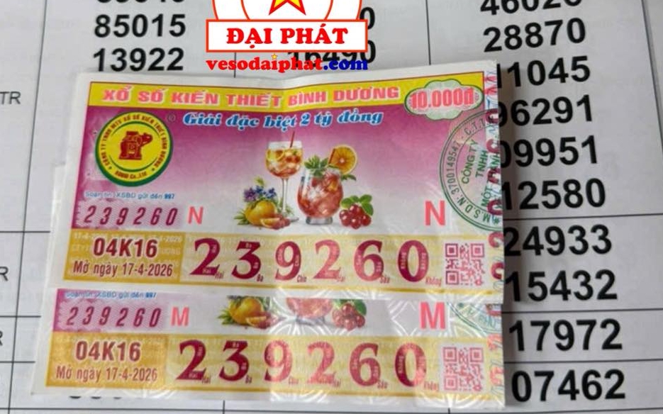 Xổ số miền Nam: Trưa 18-4, lộ diện khách hàng ở TPHCM trúng độc đắc vé số Bình Dương