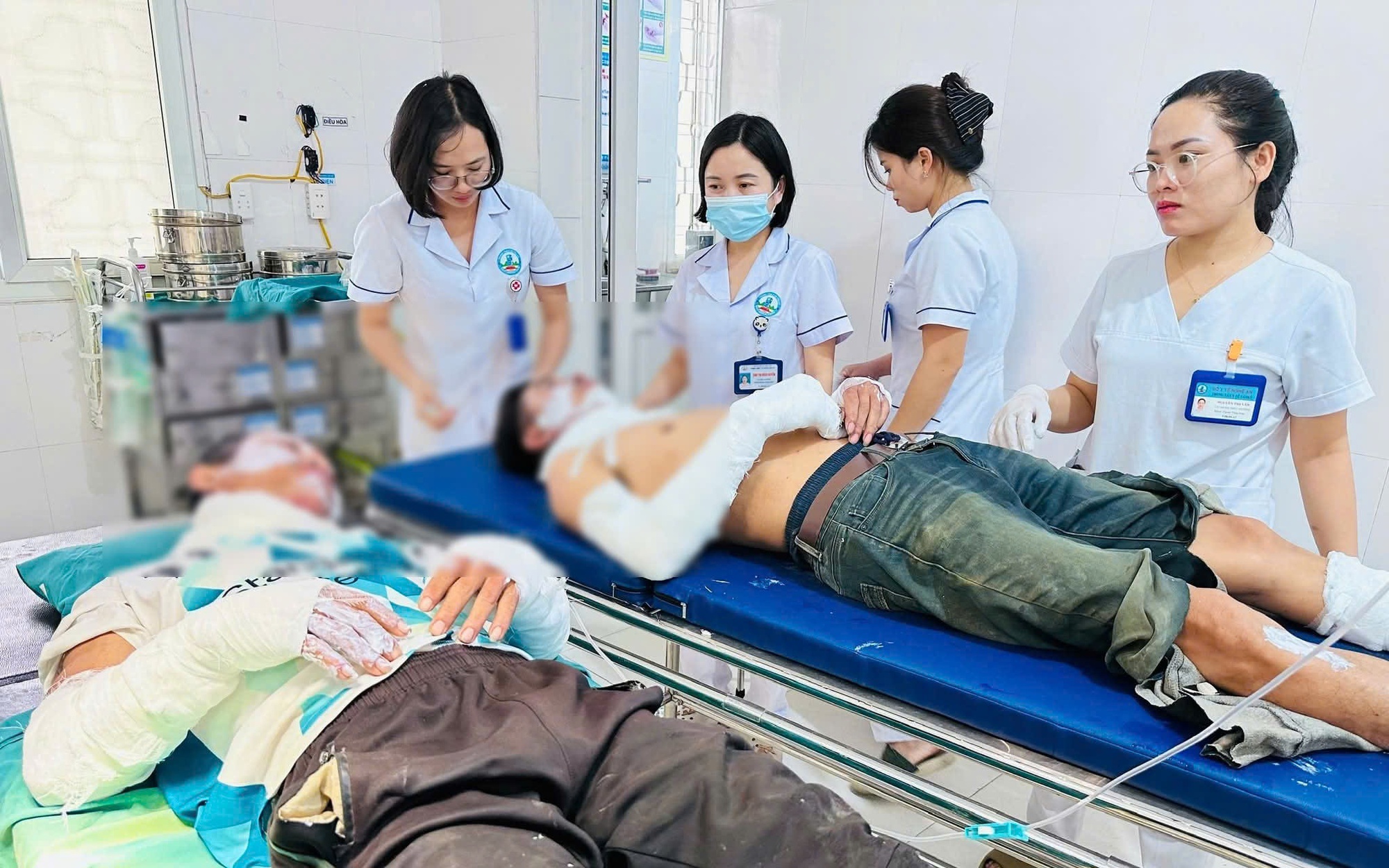 Dùng bình ga thui thịt chó, 2 người bỏng nặng