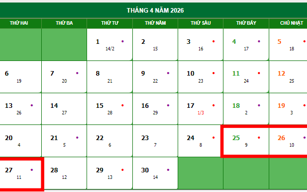 Hoán đổi để nghỉ 9 ngày liên tiếp dịp Giỗ Tổ, 30-4 và 1-5: Bộ Nội vụ nói gì?