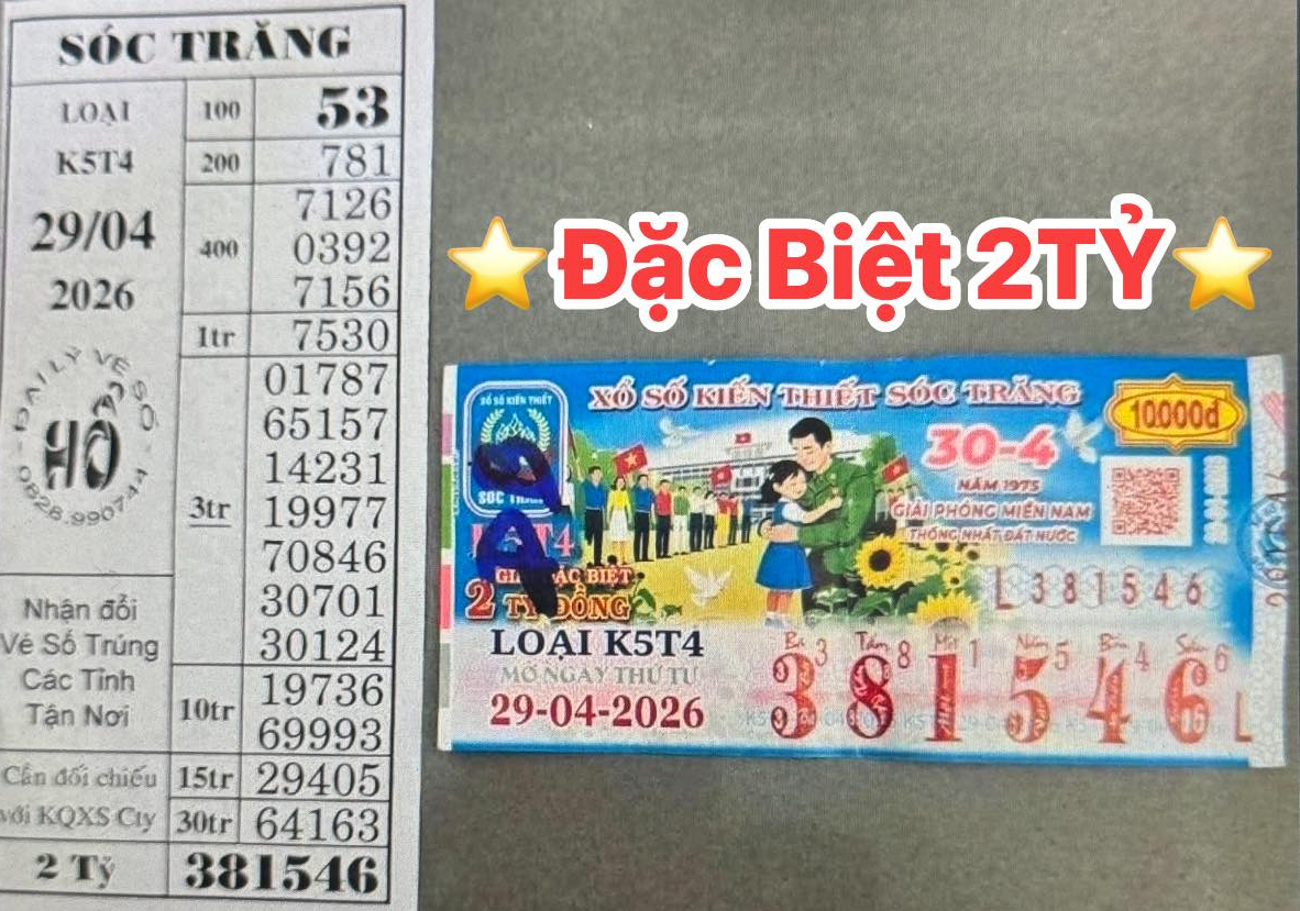 Ba giải độc đắc xổ số miền Nam c&ugrave;ng lộ diện v&agrave;o chiều 30-4 - Ảnh 3.