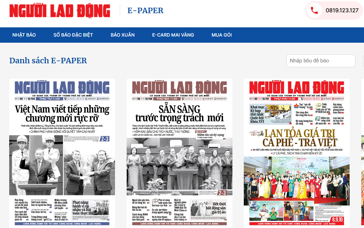 E-Paper Người Lao Động - Đọc báo hiện đại, nhận quà hấp dẫn