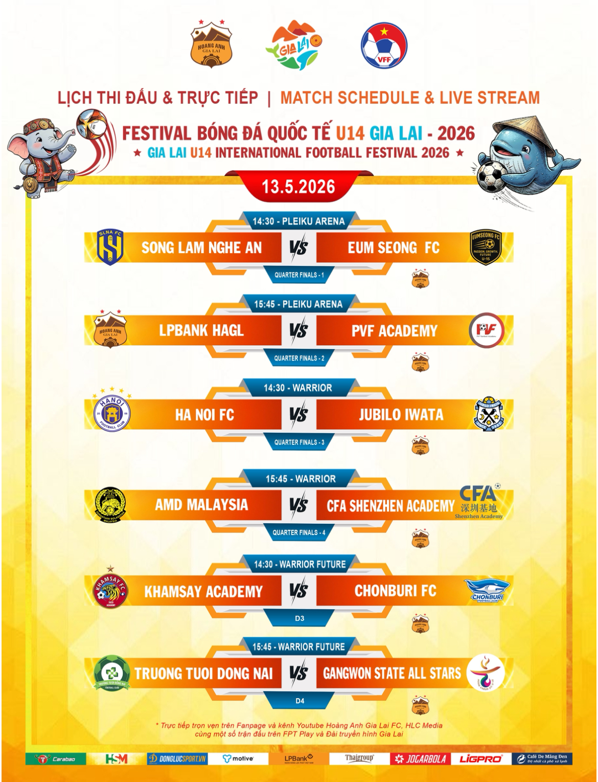 X&aacute;c định tứ kết U14 Festival b&oacute;ng đ&aacute; U14 Gia Lai 2026: 4 đại diện Việt Nam g&oacute;p mặt - Ảnh 2.