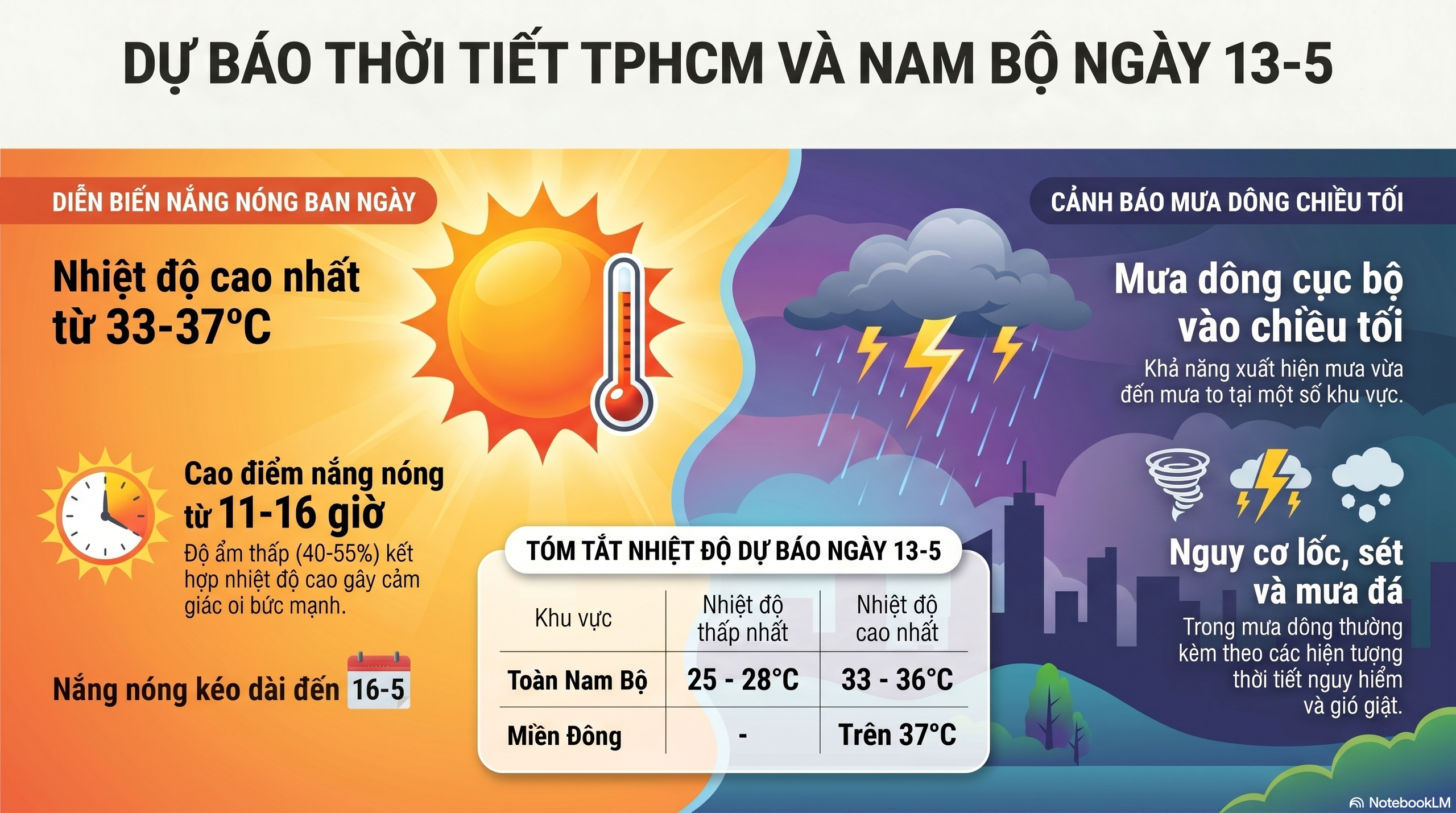 Dự b&aacute;o thời tiết h&ocirc;m nay, 13-5: TPHCM v&agrave; Nam Bộ tiếp tục nắng n&oacute;ng - Ảnh 2.