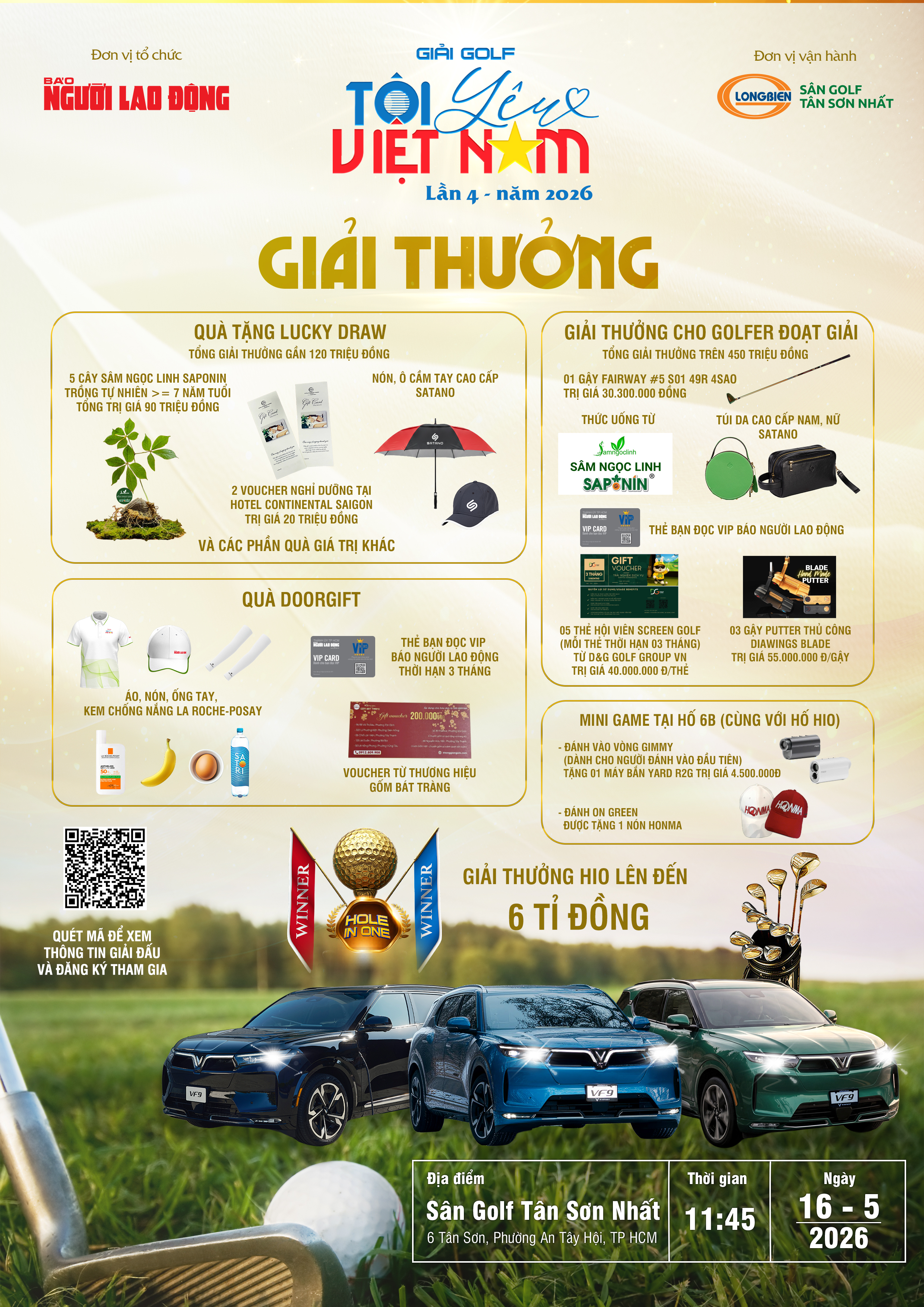 Giải Golf "Tôi yêu Việt Nam" lần 4 năm 2026: Công bố áo đấu và cúp chiến thắng - Ảnh 5.