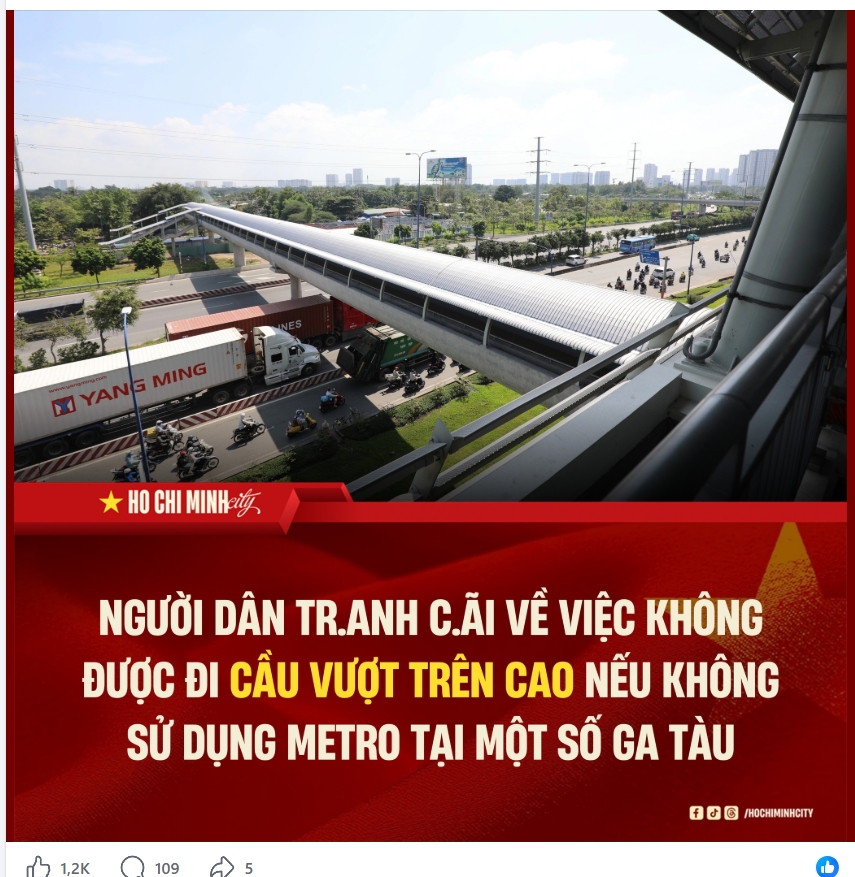 Người dân chỉ được đi cầu bộ hành khi đi metro? - Ảnh 1.