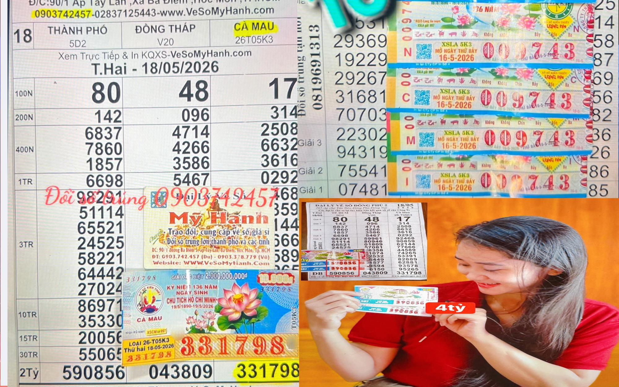 Chiều 19-5, nhiều người chúc mừng 3 chủ nhân trúng độc đắc xổ số miền Nam
