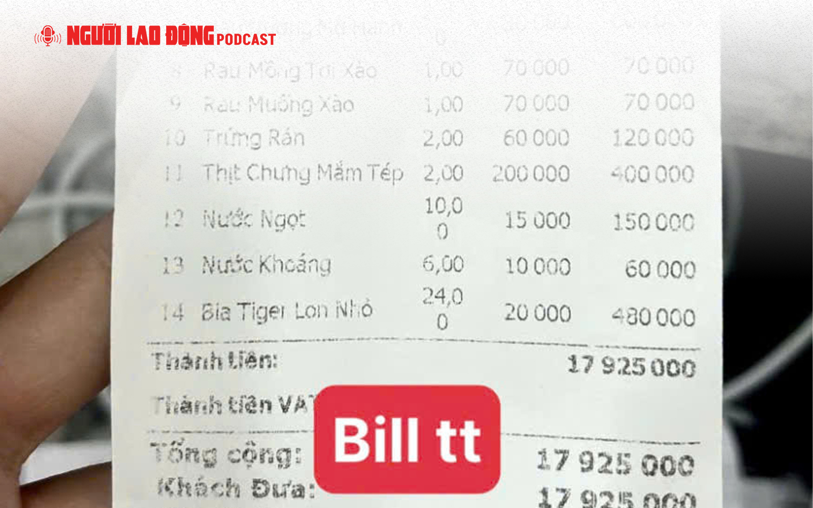 Sự thật vụ hóa đơn bữa ăn 18 triệu đồng ở Sầm Sơn