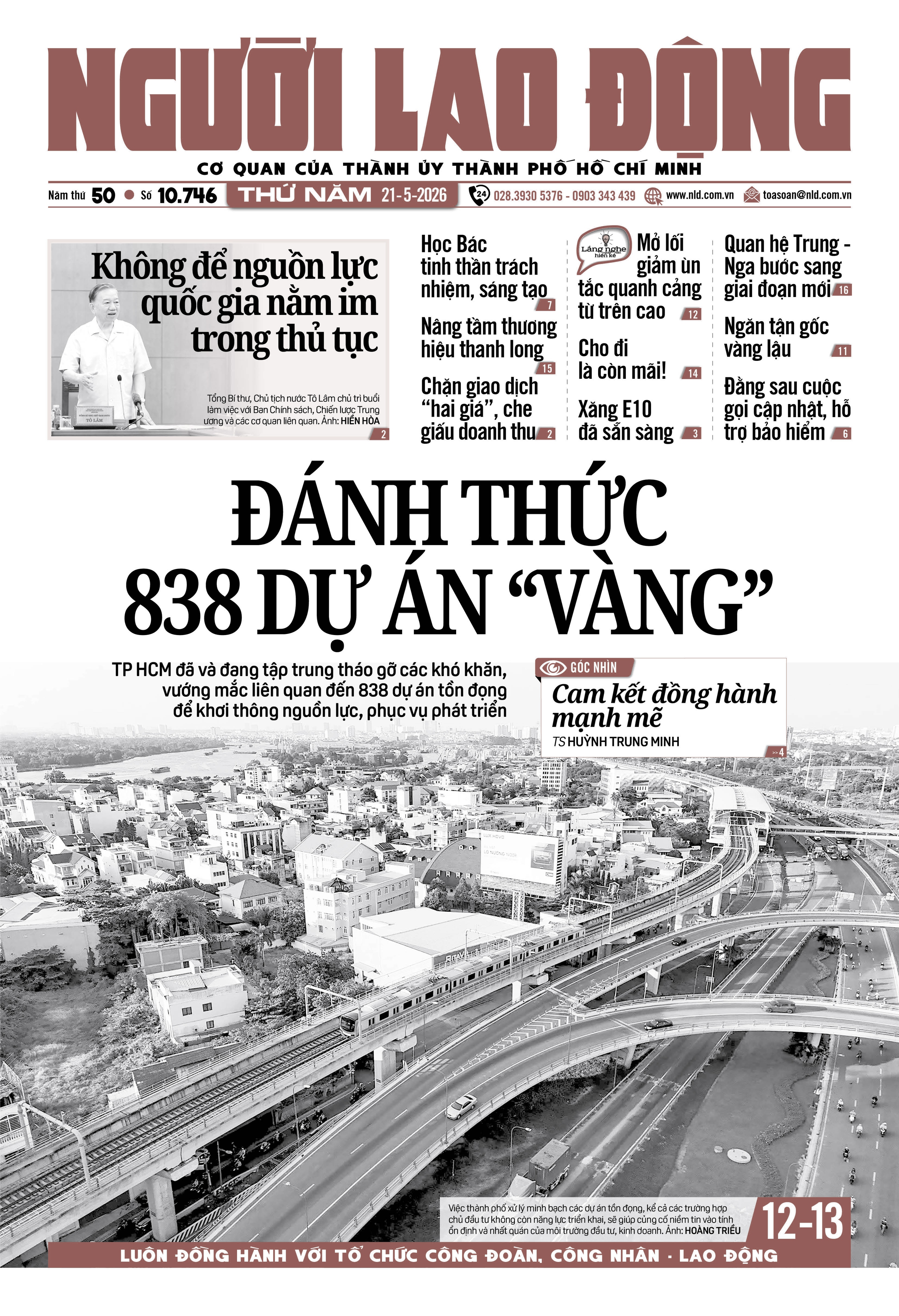 Báo in ngày 21-5: Đánh thức 838 dự án "vàng" - Ảnh 1.