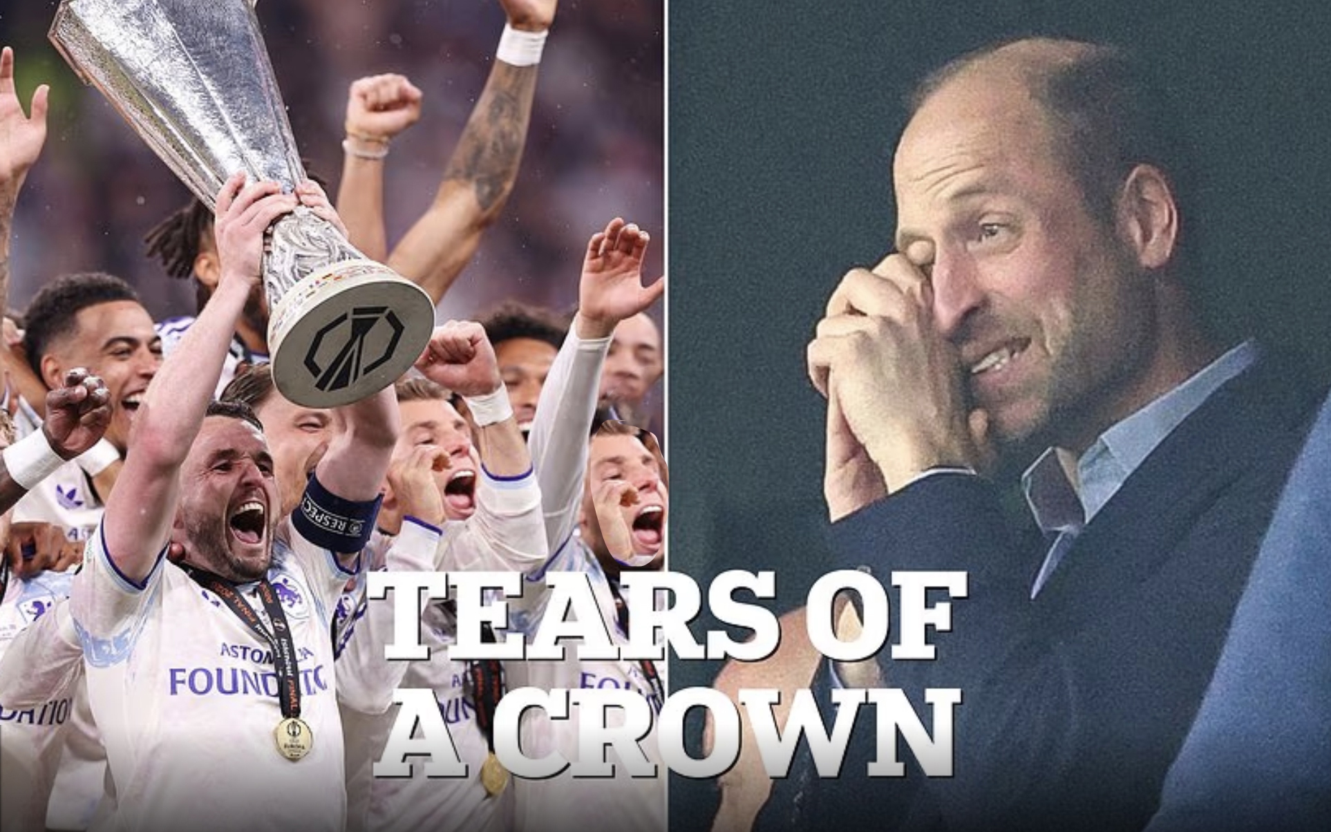 Lý do khiến Thái tử nước Anh bật khóc sau trận chung kết Europa League