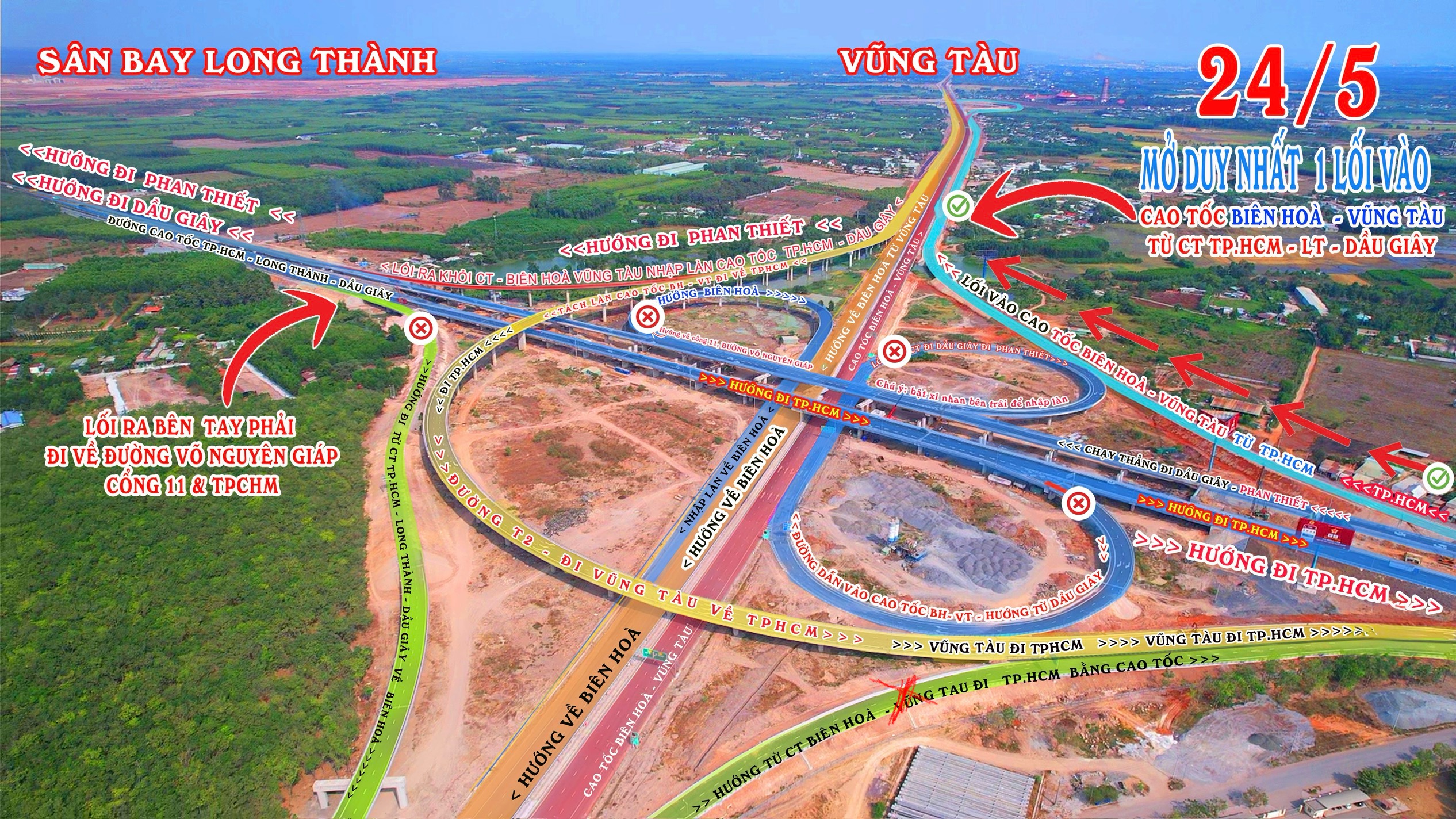 Lộ tr&igrave;nh v&agrave;o cao tốc Bi&ecirc;n H&ograve;a - Vũng T&agrave;u từ n&uacute;t giao Long Th&agrave;nh - Ảnh 1.