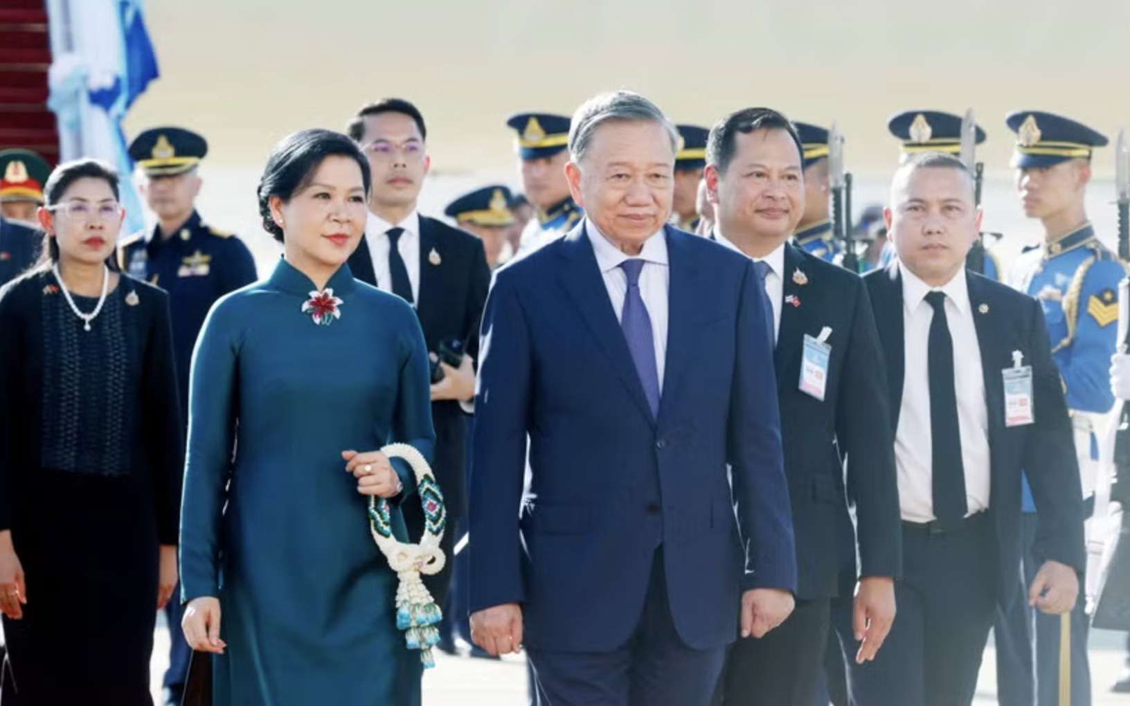 21 loạt đại bác chào mừng Tổng Bí thư, Chủ tịch nước Tô Lâm đến Bangkok, thăm chính thức Thái Lan