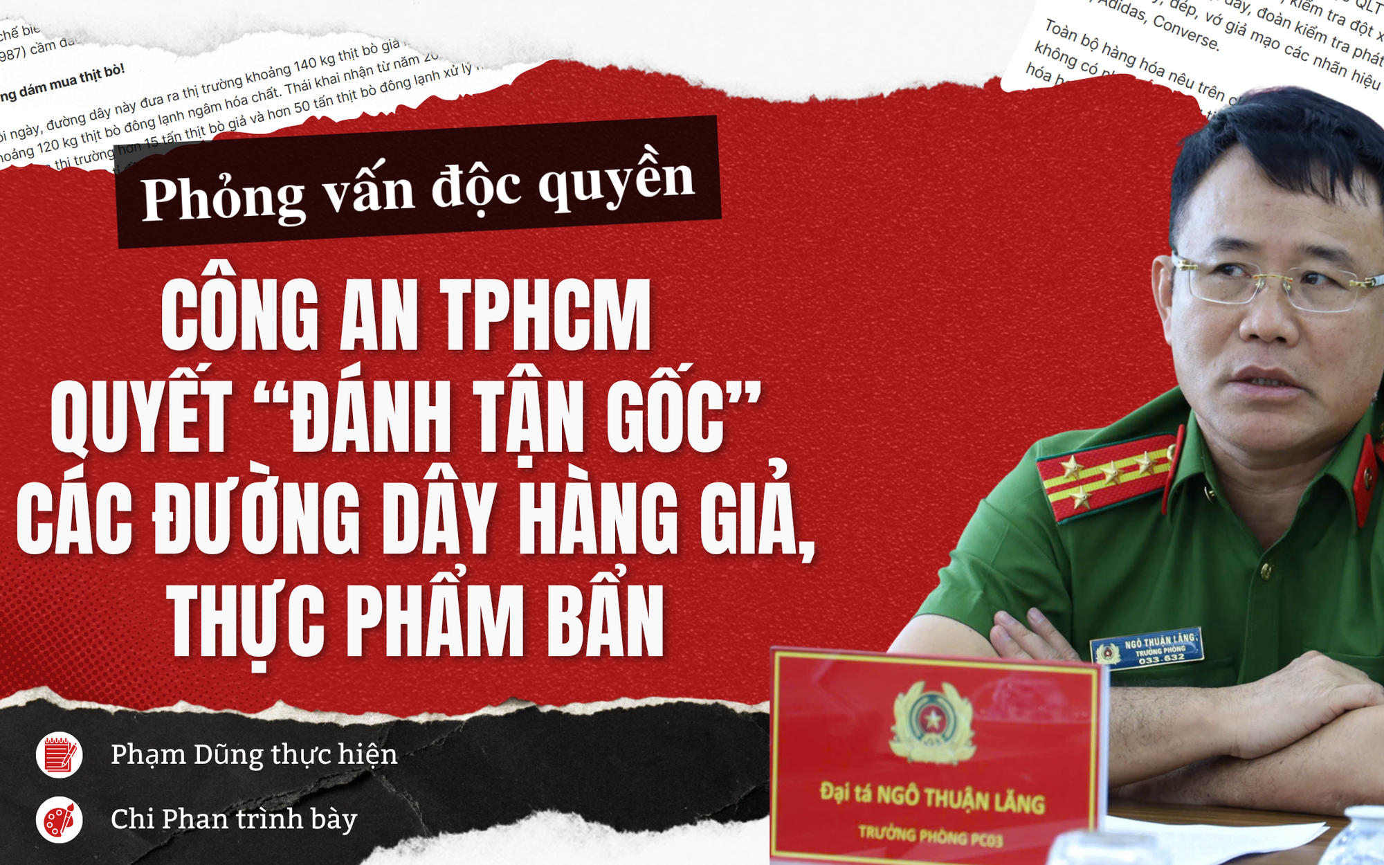 Phỏng vấn độc quyền: Công an TPHCM quyết “đánh tận gốc” các đường dây hàng giả, thực phẩm bẩn