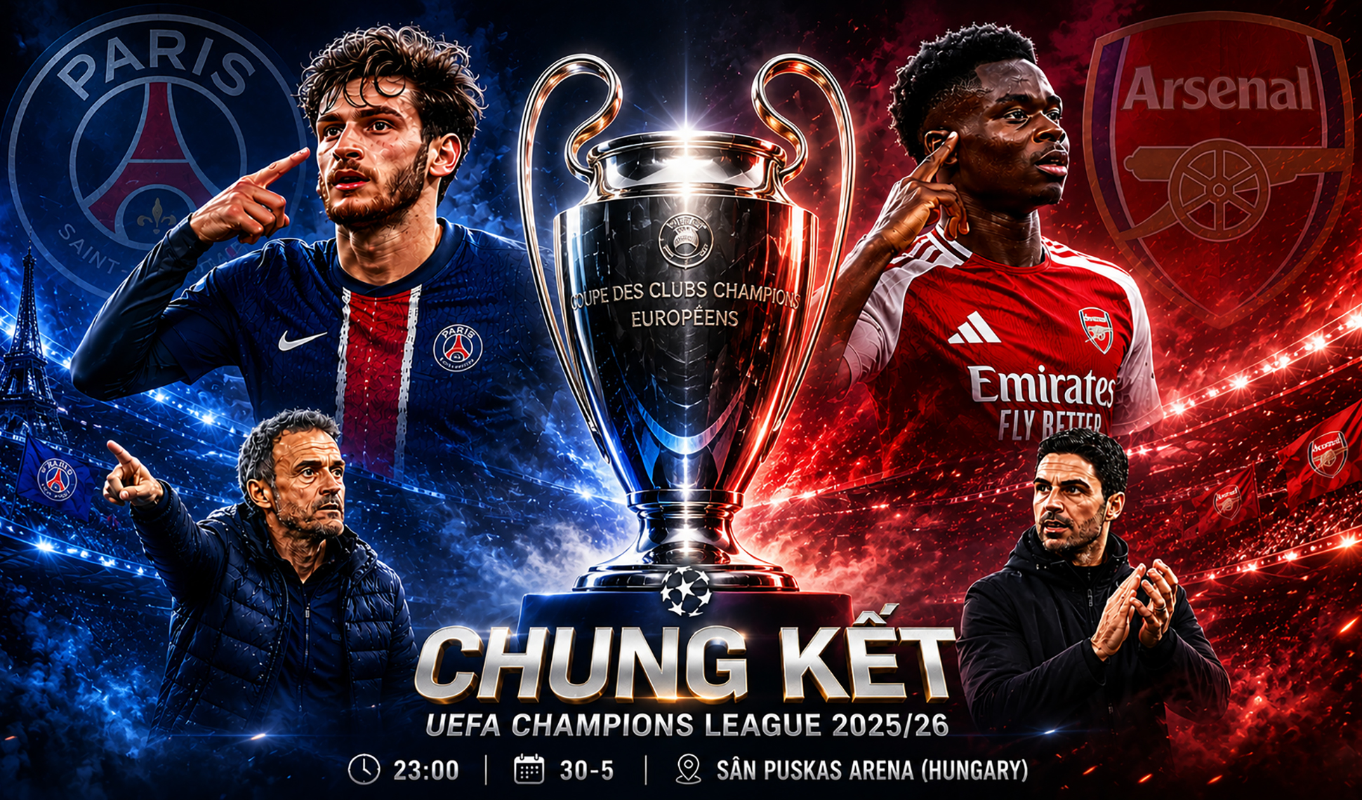 Chung kết Champions League: Arsenal th&aacute;ch thức nh&agrave; v&ocirc; địch - Ảnh 1.