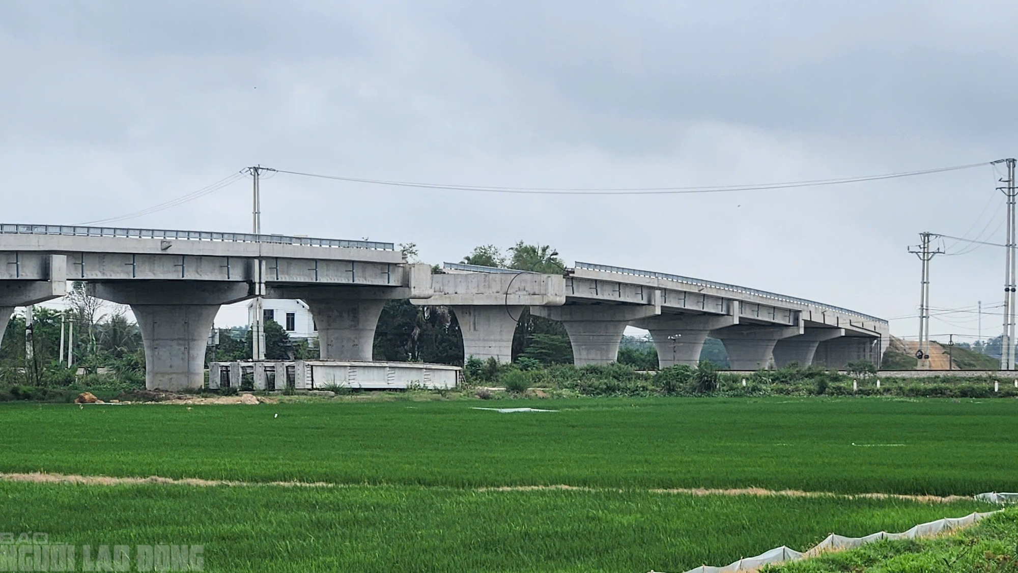Vì sao cầu vượt đường sắt Bắc - Nam thuộc dự án 442 tỉ đồng ở Thanh Hóa dừng thi công? - Ảnh 1.