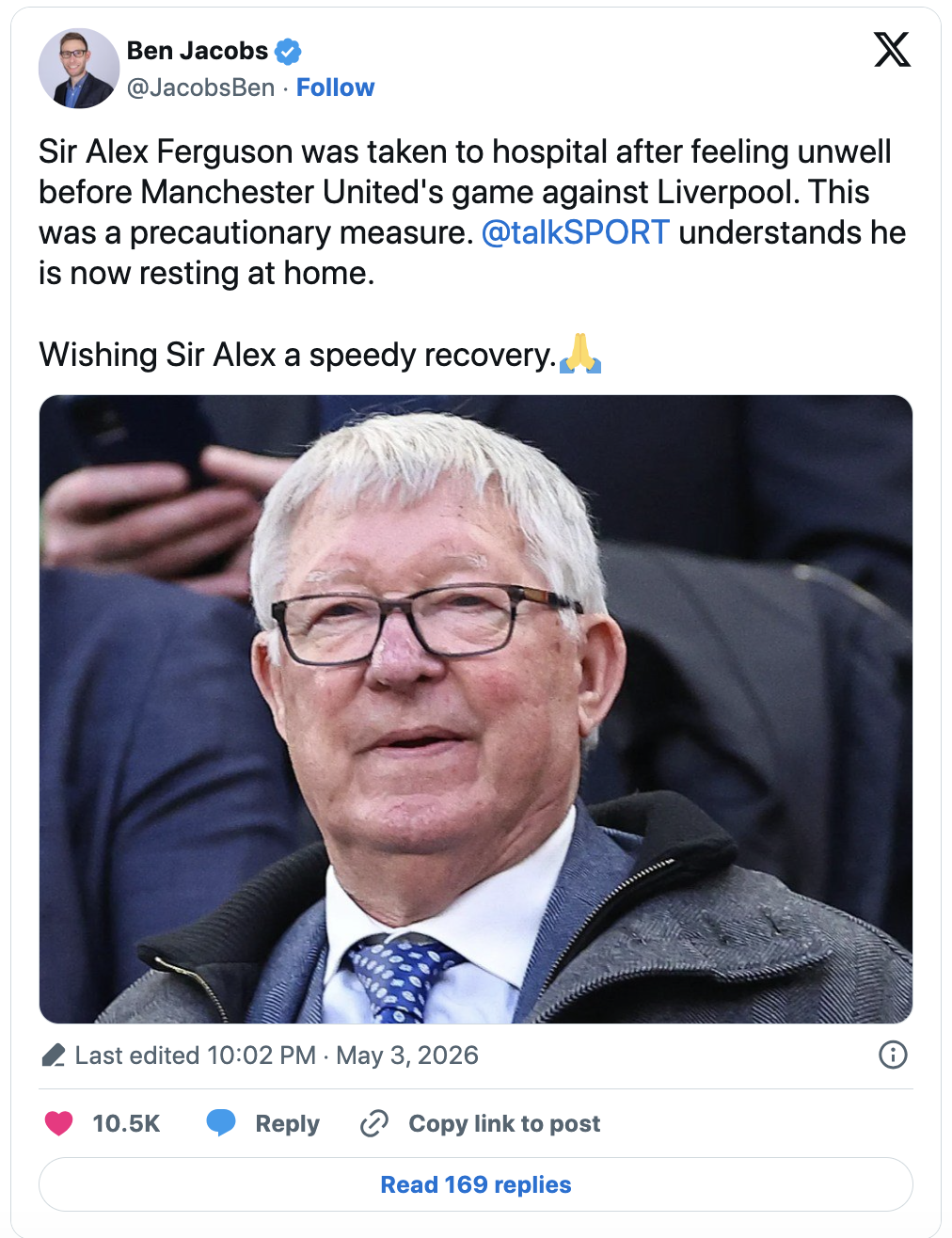 Sir Alex Ferguson nhập viện trước đại chiến Man United – Liverpool - Ảnh 2.