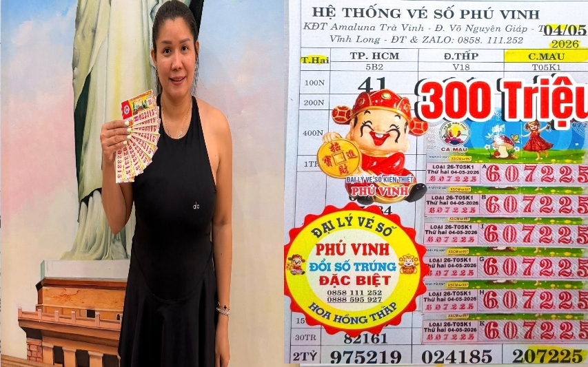 Nhiều người ở TPHCM, Tây Ninh và Vĩnh Long trúng xổ số miền Nam vào sáng 5-5