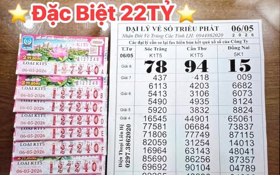 Hai giải độc đắc xổ số miền Nam xuất hiện vào trưa 7-5