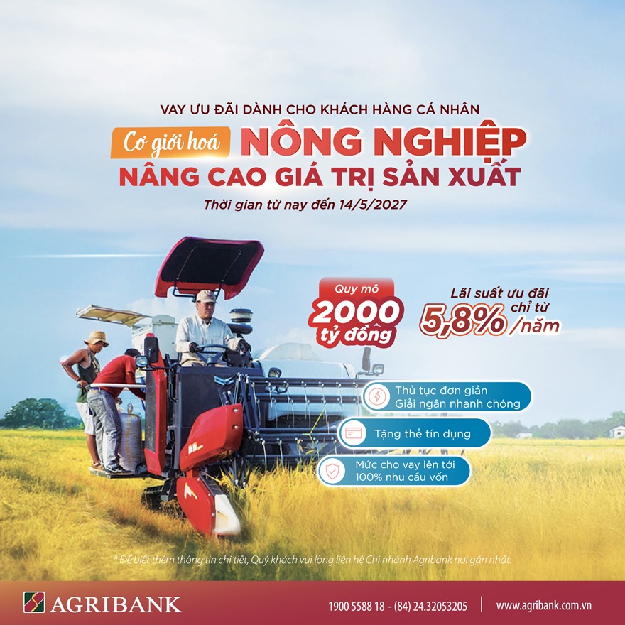 Agribank ưu đ&atilde;i kh&aacute;ch h&agrave;ng c&aacute; nh&acirc;n trong sản xuất n&ocirc;ng nghiệp - Ảnh 1.