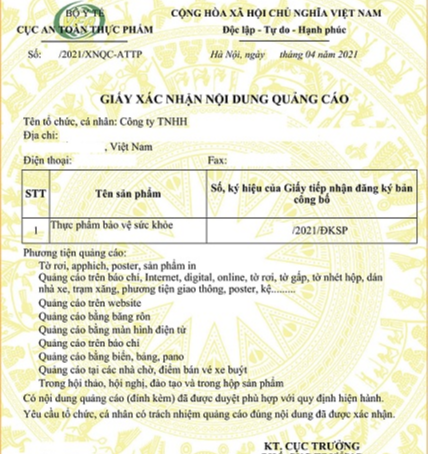Thay đổi cơ quan cấp phép quảng cáo thực phẩm bảo vệ sức khỏe - Ảnh 1.