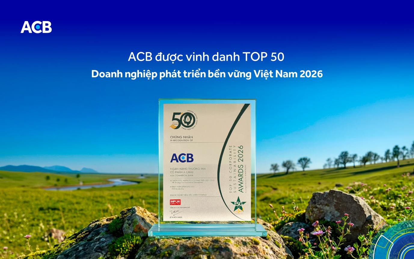 ACB được vinh danh Top 50 Doanh nghiệp phát triển bền vững tiêu biểu