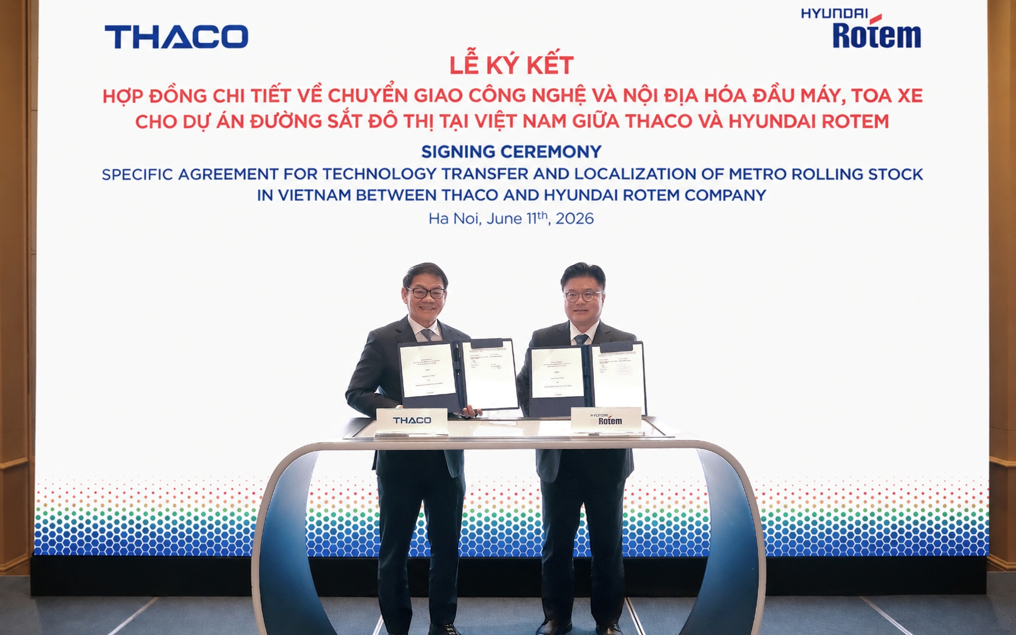 THACO và Hyundai Rotem thúc đẩy nội địa hóa sản xuất đầu máy, toa xe metro tại Việt Nam