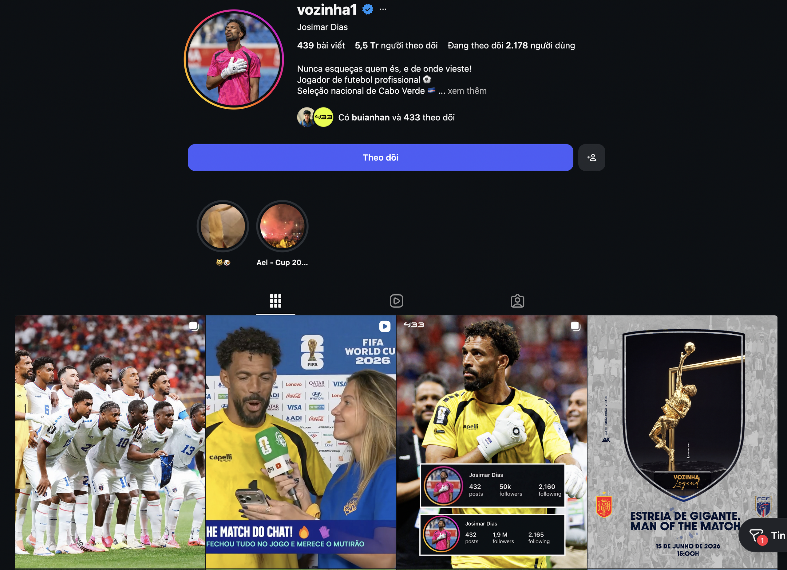 Thủ m&ocirc;n 40 tuổi của Cabo Verde th&agrave;nh hiện tượng World Cup, tăng gần 5 triệu người theo d&otilde;i - Ảnh 1.