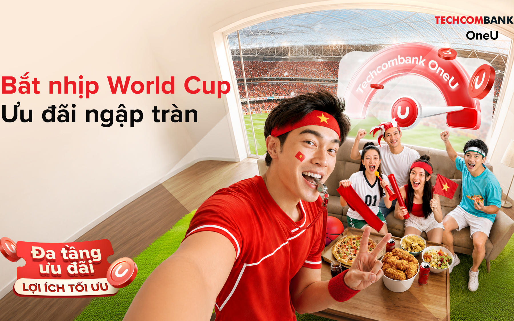 Săn trọn niềm vui World Cup 2026 từ mọi khoản chi tiêu với Techcombank OneU