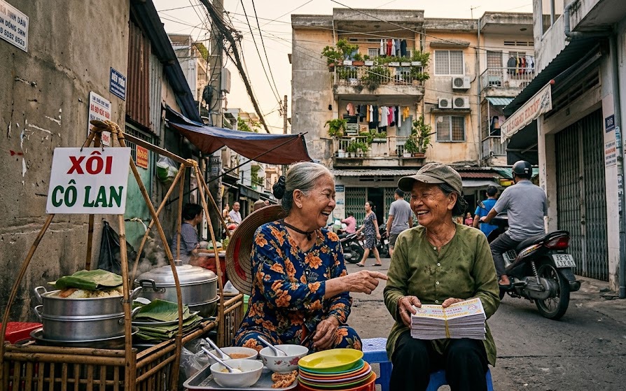 Cú "bẻ lái" của bà bán xôi