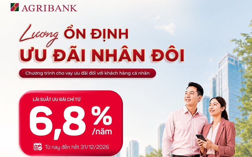 Agribank cho vay ưu đãi khách hàng cá nhân có nguồn thu nhập từ lương