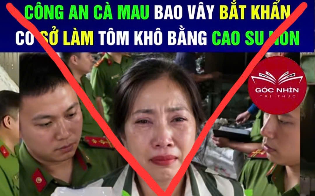 Xác định đối tượng tung tin "làm tôm khô bằng cao su non" ở Cà Mau