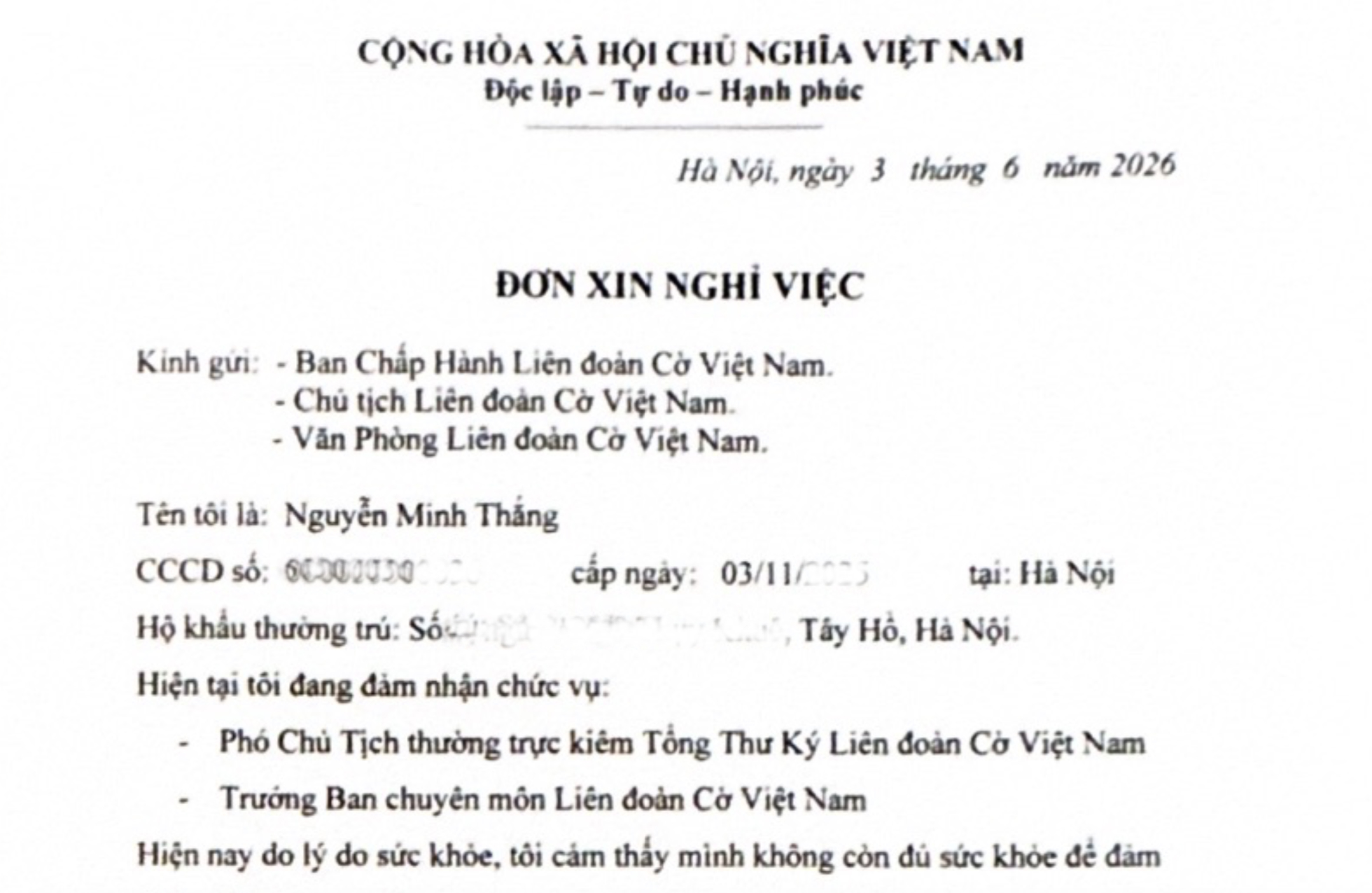 Sau bất ổn l&agrave;ng cờ, Tổng thư k&yacute; Li&ecirc;n đo&agrave;n Cờ Việt Nam xin th&ocirc;i việc - Ảnh 3.
