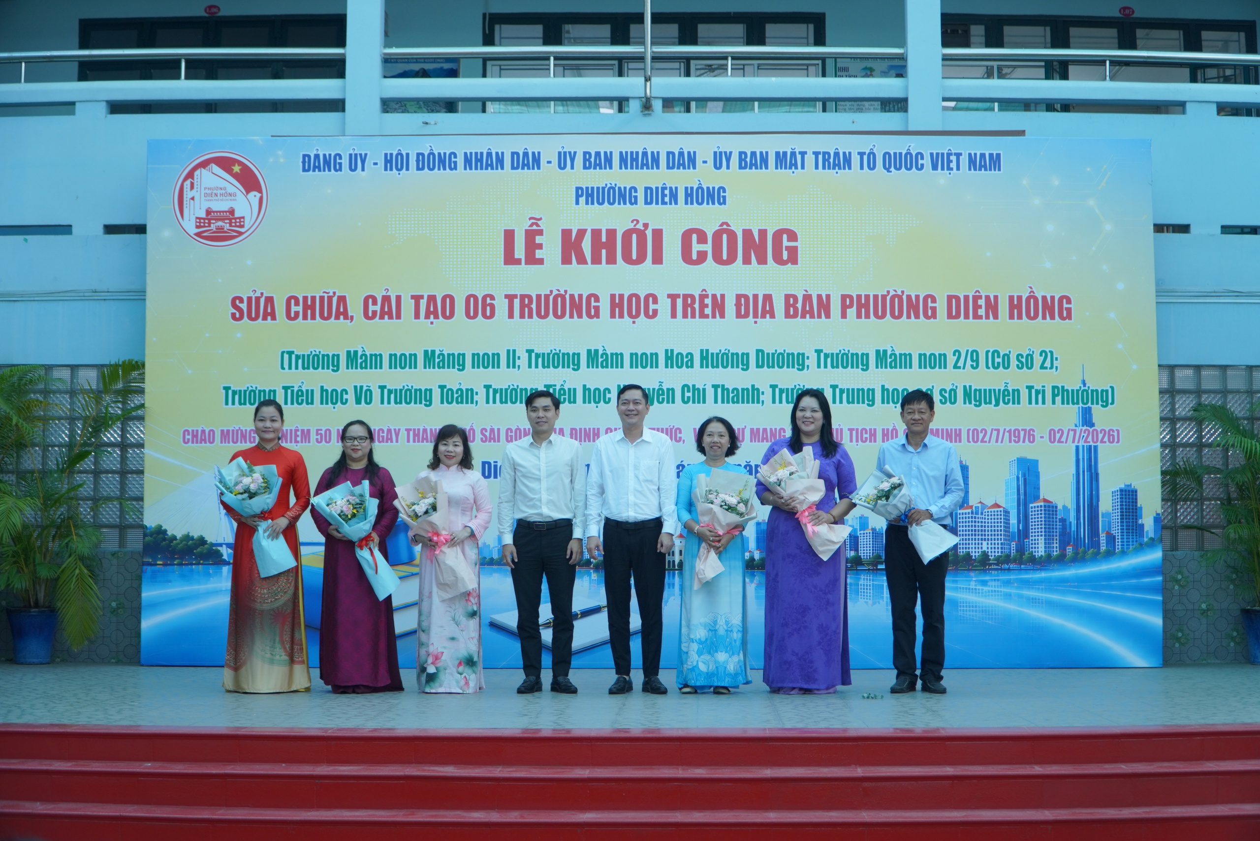 Phường Di&ecirc;n Hồng khởi c&ocirc;ng sửa chữa, cải tạo c&ugrave;ng l&uacute;c 6 trường học - Ảnh 1.