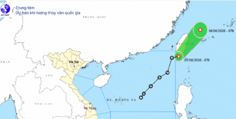 Diễn biến áp thấp nhiệt đới đầu tiên trên Biển Đông ngày 5 - 6 - 2026 - Ảnh 1.
