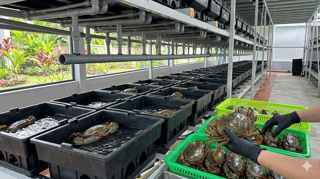 "Rung đùi" chờ thu hoạch cua lột nhờ AI - Ảnh 1.