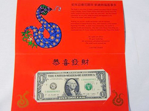 Tờ 1 USD may mắn cho năm Quý Tỵ